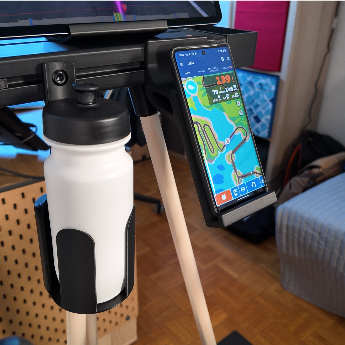Support smartphone pour home trainer