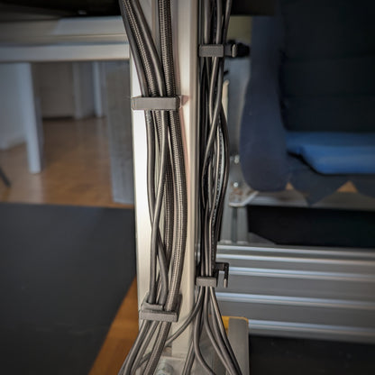 Set van 10 kabelbeheerclips – aluminium profiel sleuf 8 mm